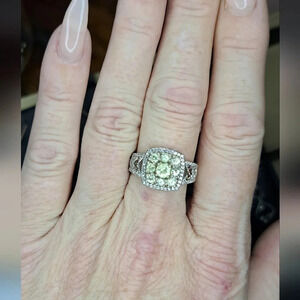 *RARE* Chrysoberyl & Natural White Zircon, Brown Zircon Ring